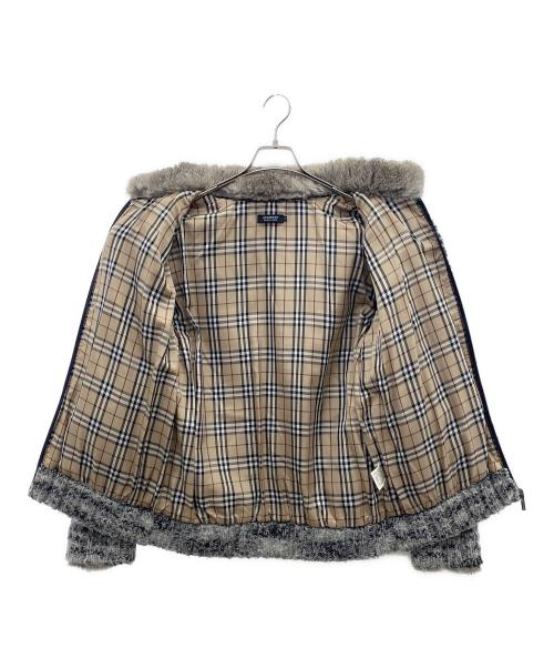 BURBERRY BLACK LABEL（バーバリーブラックレーベル）BURBERRY BLACK LABEL (バーバリーブラックレーベル) ラビットファーニットジャケット グレー サイズ:2の古着・服飾アイテム