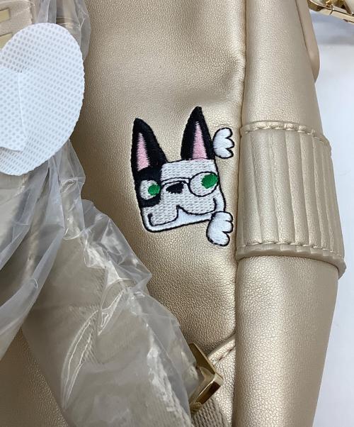 M U SPORTS（エムユースポーツ）M U SPORTS (エムユースポーツ) デュアルレーザービジュロイヤルハンドバッグ ベージュの古着・服飾アイテム