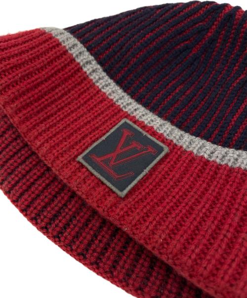 LOUIS VUITTON（ルイ ヴィトン）LOUIS VUITTON (ルイ ヴィトン) ニット帽 レッド×ブルーの古着・服飾アイテム