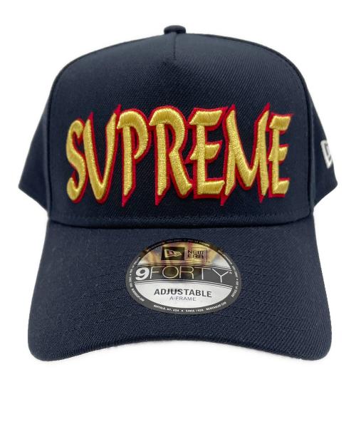 New Era（ニューエラ）New Era (ニューエラ) Supreme (シュプリーム) Sharp Spellout Adjustable New era ネイビーの古着・服飾アイテム