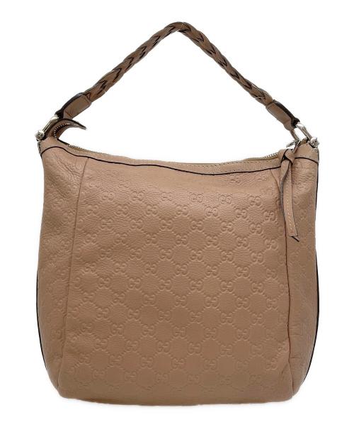 GUCCI（グッチ）GUCCI (グッチ) レザーワンショルダーバッグ ピンクの古着・服飾アイテム
