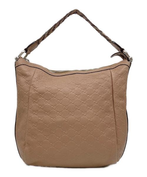 GUCCI（グッチ）GUCCI (グッチ) レザーワンショルダーバッグ ピンクの古着・服飾アイテム