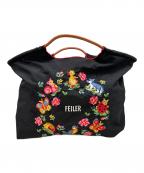 BALL & CHAIN×FEILERボールアンドチェーン×フェイラー）の古着「刺繍トートバッグ」｜ブラック