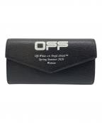 OFFWHITEオフホワイト）の古着「レザー長財布」｜ブラック