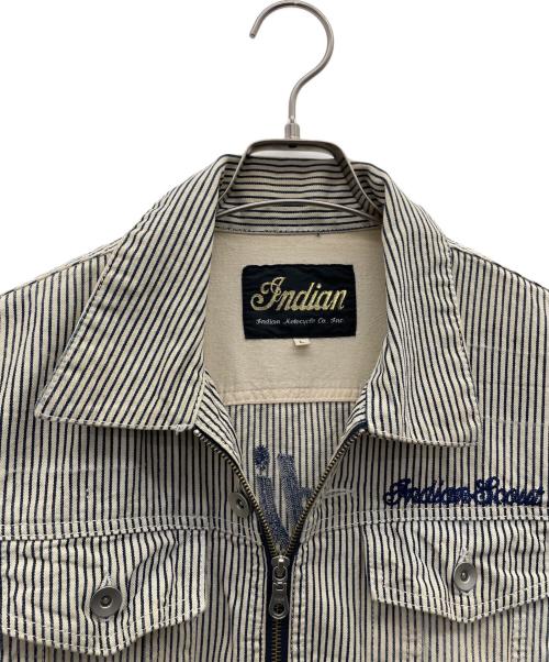 INDIAN MOTORCYCLE（インディアンモーターサイクル）INDIAN MOTORCYCLE (インディアンモーターサイクル) ワークジャケット ベージュ サイズ:Lの古着・服飾アイテム