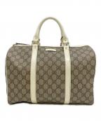 GUCCIグッチ）の古着「GGスプリームボストンバッグ」｜ベージュ