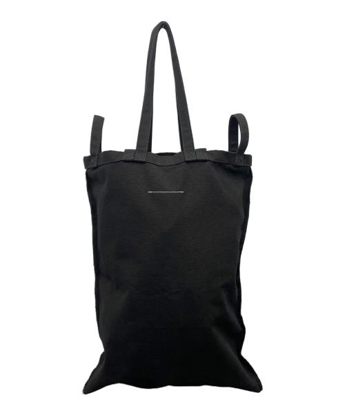 MM6 Maison Margiela（エムエムシックスメゾンマルジェラ）MM6 Maison Margiela (エムエムシックスメゾンマルジェラ) リバース ロゴ ショッピングバッグ ブラックの古着・服飾アイテム