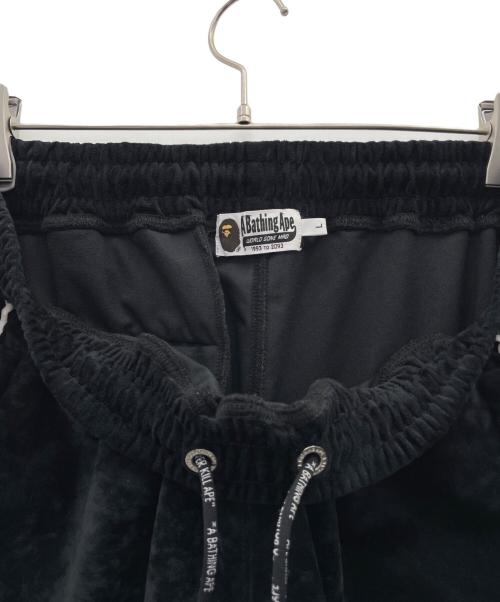 A BATHING APE（アベイシングエイプ）A BATHING APE (アベイシングエイプ) ベロアパンツ ブラック サイズ:Lの古着・服飾アイテム