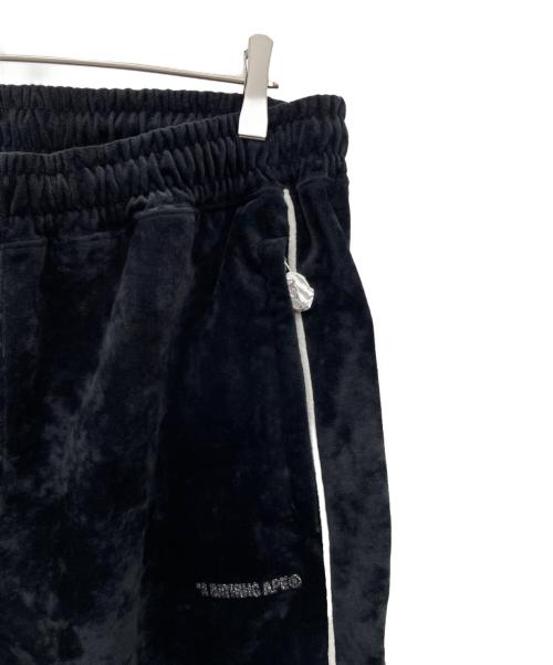 A BATHING APE（アベイシングエイプ）A BATHING APE (アベイシングエイプ) ベロアパンツ ブラック サイズ:Lの古着・服飾アイテム