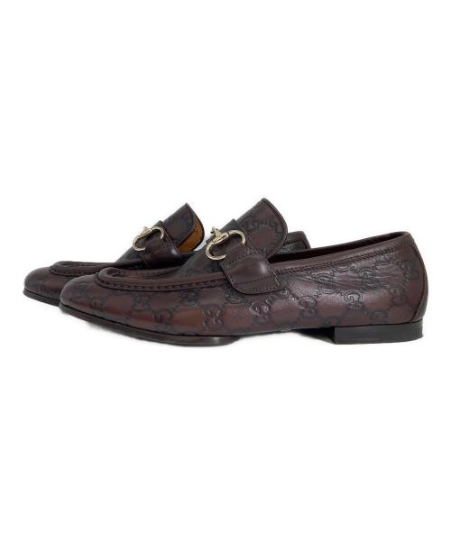 GUCCI（グッチ）GUCCI (グッチ) グッチシマビットローファー ブラウン サイズ:39 1/2の古着・服飾アイテム