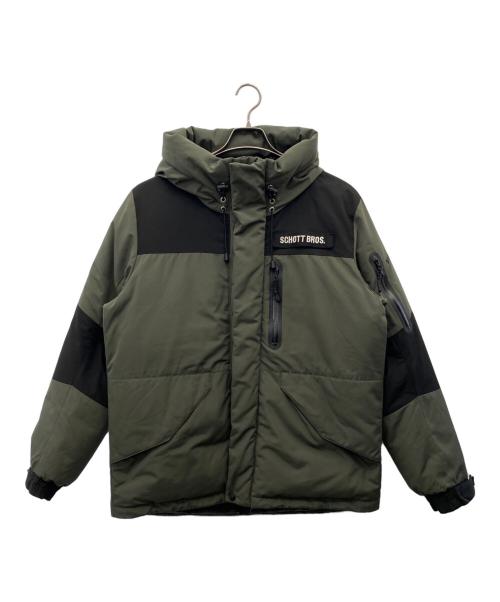 SCHOTT BROS.（ショットブロス）SCHOTT BROS. (ショットブロス) ダウンジャケット ブラック×グリーン サイズ:Lの古着・服飾アイテム