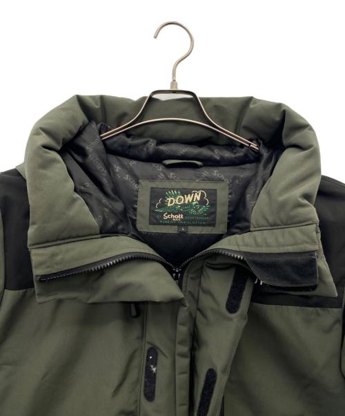 SCHOTT BROS.（ショットブロス）SCHOTT BROS. (ショットブロス) ダウンジャケット ブラック×グリーン サイズ:Lの古着・服飾アイテム