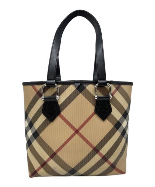 BURBERRY（バーバリー）BURBERRY (バーバリー) トートバッグ ベージュ×ブラックの古着・服飾アイテム