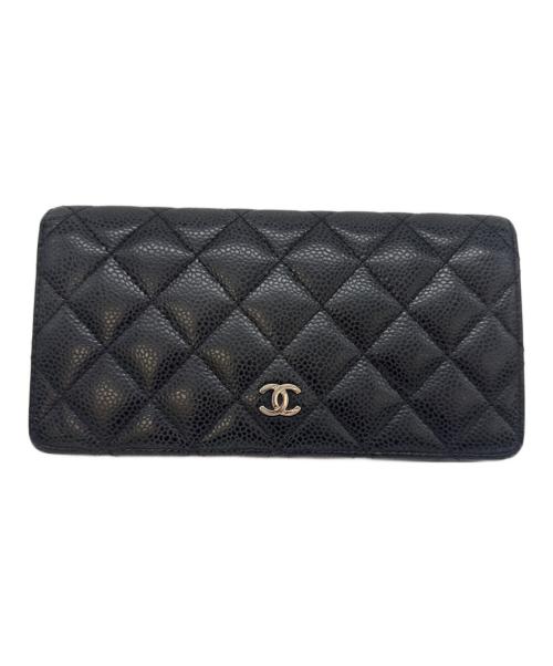 CHANEL（シャネル）CHANEL (シャネル) 2つ折り長財布 ブラックの古着・服飾アイテム
