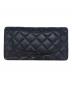 中古・古着 CHANEL (シャネル) 2つ折り長財布 ブラック：45000円