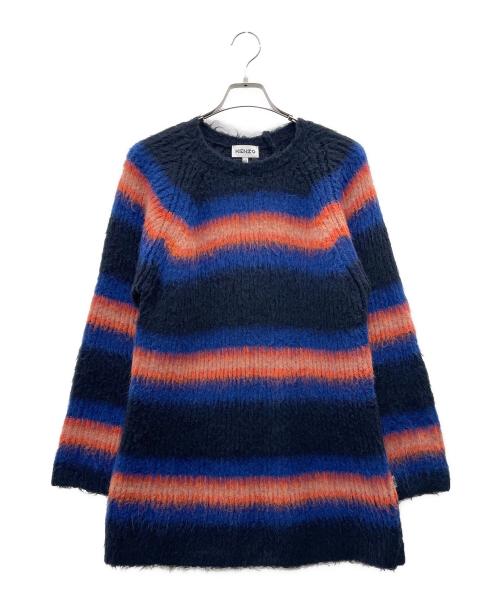 KENZO（ケンゾー）KENZO (ケンゾー) 厚手ニット ネイビー×オレンジ サイズ:XSの古着・服飾アイテム