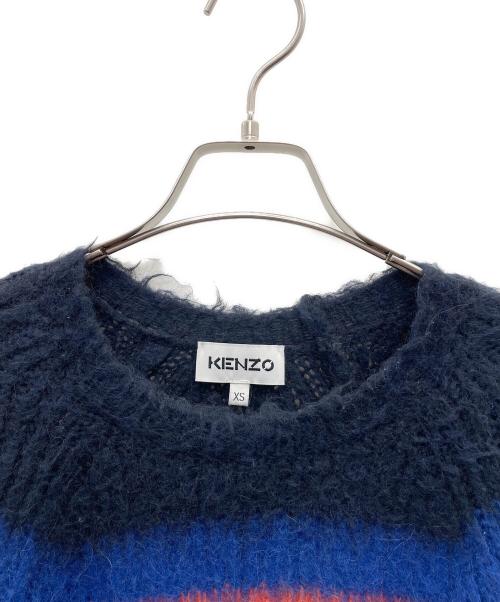 KENZO（ケンゾー）KENZO (ケンゾー) 厚手ニット ネイビー×オレンジ サイズ:XSの古着・服飾アイテム