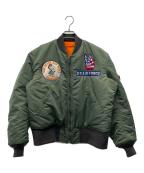 U.S.AIR FORCE×PEANUTSユーエスエアフォース×ピーナッツ）の古着「MA-1ジャケット」｜グリーン