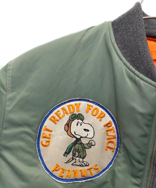 U.S.AIR FORCE（ユーエスエアフォース）U.S.AIR FORCE (ユーエスエアフォース) PEANUTS (ピーナッツ) MA-1ジャケット グリーン サイズ:Mの古着・服飾アイテム