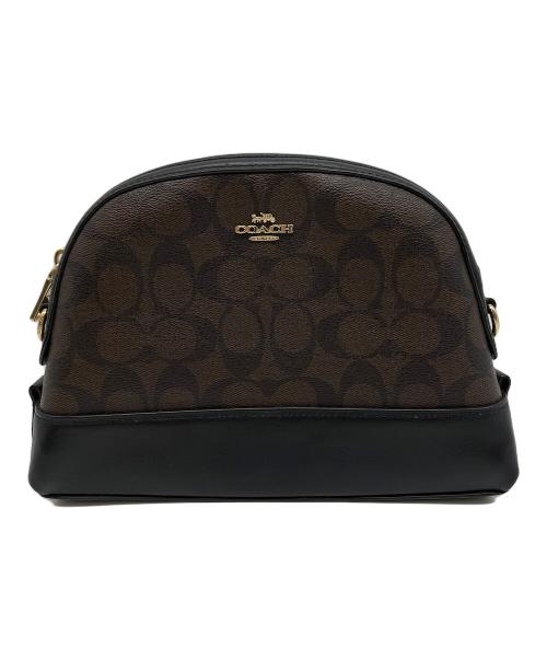 COACH（コーチ）COACH (コーチ) ショルダーバッグ シグネチャー ブラウン×ブラックの古着・服飾アイテム