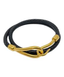 HERMES（エルメス）の古着「レザーブレスレット」｜ブラック×ゴールド