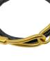 HERMES (エルメス) レザーブレスレット ブラック×ゴールド：10000円