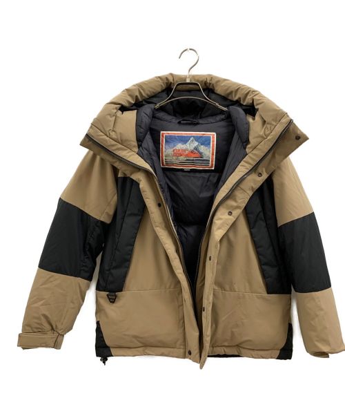 FIRST DOWN（ファーストダウン）FIRST DOWN (ファーストダウン) パネルショートダウンジャケット ブラウン×ブラック サイズ:Mの古着・服飾アイテム