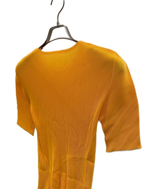 PLEATS PLEASE（プリーツプリーズ）PLEATS PLEASE (プリーツプリーズ) 半袖プリーツカットソー オレンジ サイズ:Lの古着・服飾アイテム