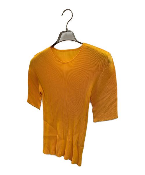 PLEATS PLEASE（プリーツプリーズ）PLEATS PLEASE (プリーツプリーズ) 半袖プリーツカットソー オレンジ サイズ:Lの古着・服飾アイテム