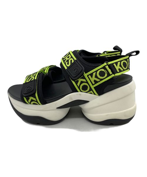 MICHAEL KORS（マイケル・コース）MICHAEL KORS (マイケルコース) OLYMPIA SANDAL　MICHAEL KORS ブラック×グリーン サイズ:26.5ｃｍの古着・服飾アイテム
