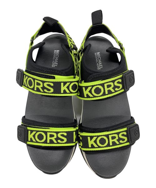 MICHAEL KORS（マイケル・コース）MICHAEL KORS (マイケルコース) OLYMPIA SANDAL　MICHAEL KORS ブラック×グリーン サイズ:26.5ｃｍの古着・服飾アイテム