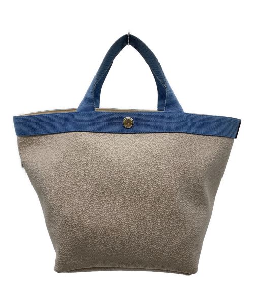 Herve Chapelier（エルベシャプリエ）Herve Chapelier (エルベシャプリエ) コーテッドキャンバススクエアトート ベージュ×ブルーの古着・服飾アイテム