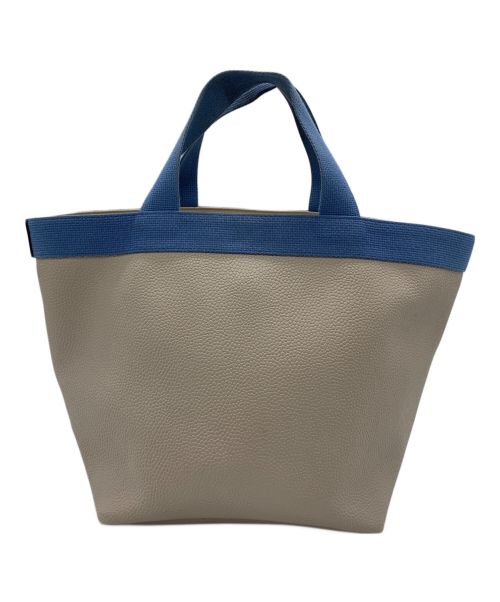 Herve Chapelier（エルベシャプリエ）Herve Chapelier (エルベシャプリエ) コーテッドキャンバススクエアトート ベージュ×ブルーの古着・服飾アイテム