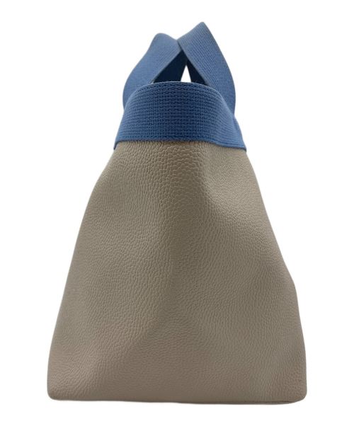 Herve Chapelier（エルベシャプリエ）Herve Chapelier (エルベシャプリエ) コーテッドキャンバススクエアトート ベージュ×ブルーの古着・服飾アイテム