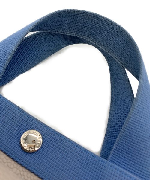 Herve Chapelier（エルベシャプリエ）Herve Chapelier (エルベシャプリエ) コーテッドキャンバススクエアトート ベージュ×ブルーの古着・服飾アイテム