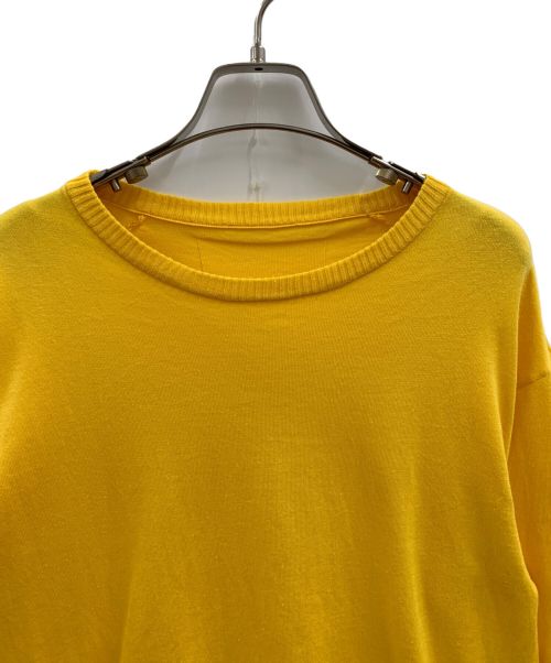 V::loom（ヴイルーム）V::loom (ヴイルーム) V::loom ハイゲージフィラメントコットン3/4スリーブクルーネックニット イエロー サイズ:Mの古着・服飾アイテム