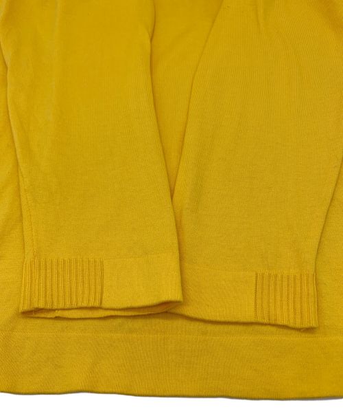 V::loom（ヴイルーム）V::loom (ヴイルーム) V::loom ハイゲージフィラメントコットン3/4スリーブクルーネックニット イエロー サイズ:Mの古着・服飾アイテム
