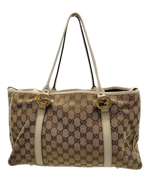 GUCCI（グッチ）GUCCI (グッチ) GGツインズトートバッグ ベージュの古着・服飾アイテム