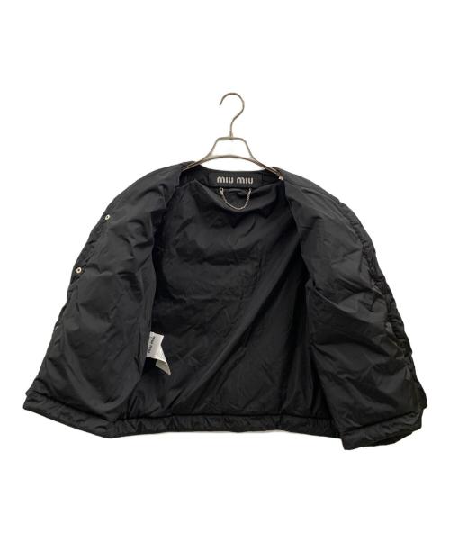 MIU MIU（ミュウミュウ）MIU MIU (ミュウミュウ) MIU MIU ダウンジャケット ベージュ×ブラック サイズ:42の古着・服飾アイテム
