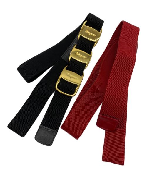 Salvatore Ferragamo（サルヴァトーレ フェラガモ）Salvatore Ferragamo (サルヴァトーレ フェラガモ) Salvatore Ferragamo　ベルト ブラック×レッドの古着・服飾アイテム