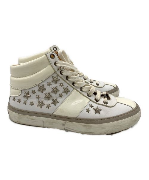 JIMMY CHOO（ジミーチュウ）JIMMY CHOO (ジミーチュウ) JIMMY CHOO（ジミーチュウ）　ハイカットスニーカー ホワイト サイズ:26cmの古着・服飾アイテム