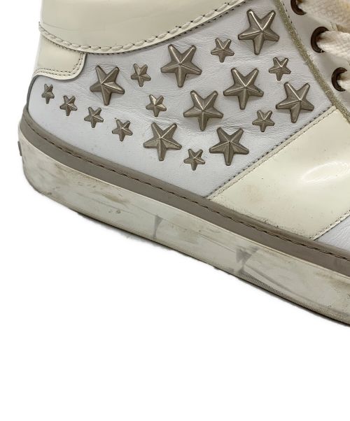 JIMMY CHOO（ジミーチュウ）JIMMY CHOO (ジミーチュウ) JIMMY CHOO（ジミーチュウ）　ハイカットスニーカー ホワイト サイズ:26cmの古着・服飾アイテム
