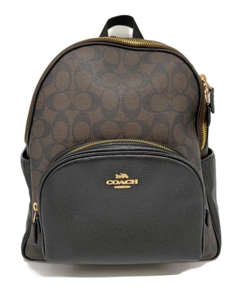 COACH（コーチ）COACH (コーチ) COACH　リュック ダークブラウン×ブラックの古着・服飾アイテム