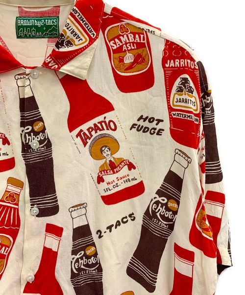 BROWN by 2-tacs（ブラウンバイツータックス）BROWN by 2-tacs (ブラウンバイツータックス) BROWN by 2-tacs（ブラウンバイツータックス）アロハシャツ レッド×ブラウン サイズ:XLの古着・服飾アイテム