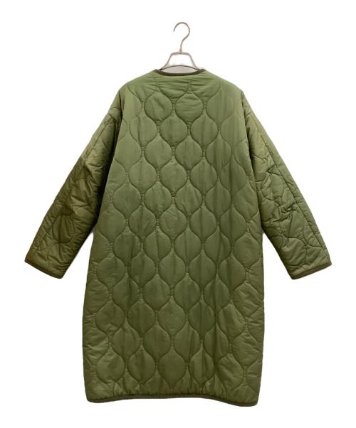 via j（ヴィアジェイ）via j (ヴィアジェイ) via j ノーカラーキルティングコート オリーブ サイズ:38の古着・服飾アイテム