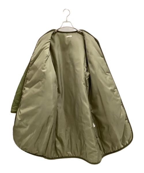 via j（ヴィアジェイ）via j (ヴィアジェイ) via j ノーカラーキルティングコート オリーブ サイズ:38の古着・服飾アイテム