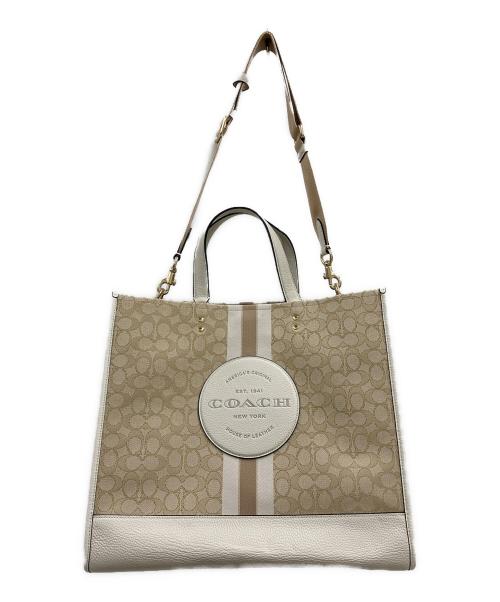 COACH（コーチ）COACH (コーチ) COACH　2WAYバッグ ベージュ×アイボリーの古着・服飾アイテム