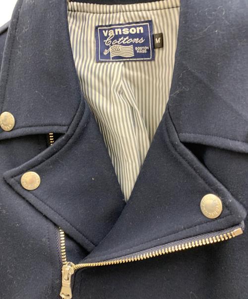 VANSON（バンソン）VANSON (バンソン) VANSON　コットンダブルライダースジャケット ネイビー サイズ:Mの古着・服飾アイテム
