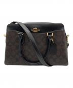 COACHコーチ）の古着「COACH　2WAYショルダーバッグ」｜ダークブラウン×ブラック