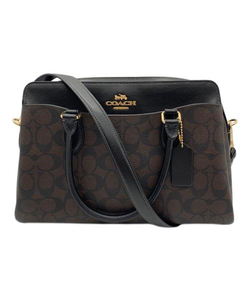 COACH（コーチ）COACH (コーチ) COACH　2WAYショルダーバッグ ダークブラウン×ブラックの古着・服飾アイテム